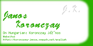 janos koronczay business card